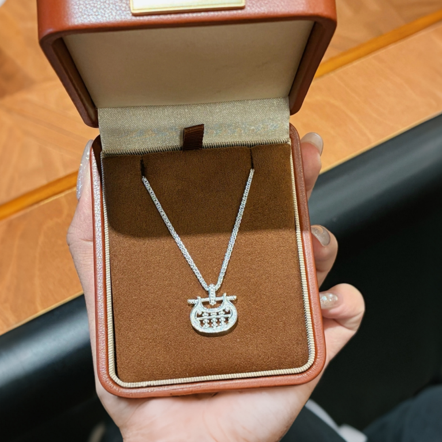 足银999纯银如意算盘项链女