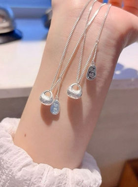 足银999纯银千万两福字项链女