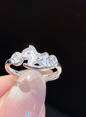 足银999纯银马上有钱戒指女