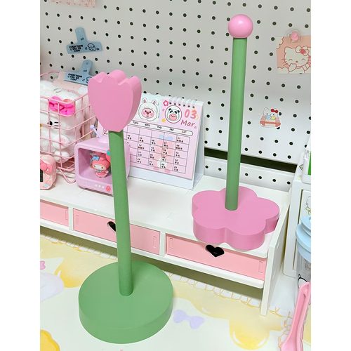 新款ins风花朵木质纸巾架