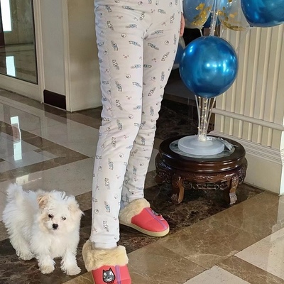 蝉昭-女小熊印花保暖裤新疆长绒棉纯棉花全棉排湿寒东北手工棉裤