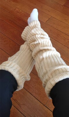 蝉昭护腿保暖毛线针织