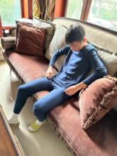 蝉昭-男款薄款新疆棉系列秋衣秋裤纯棉衫打底内衣青少年套装全棉