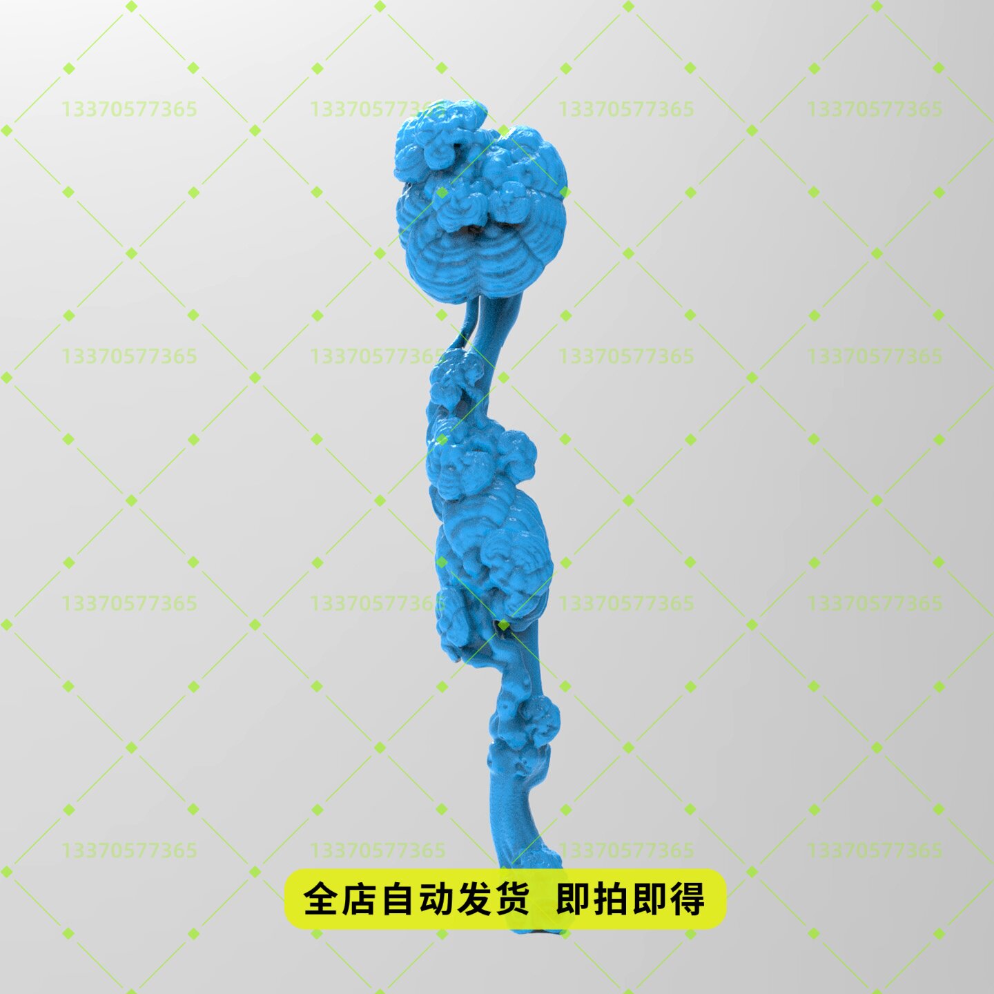 精品如意灵芝stl数控雕刻图三维立体圆雕图3D打印模型精雕图