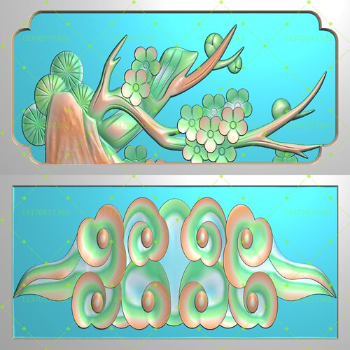 祥云梅花陵园墓碑浮雕灰度图