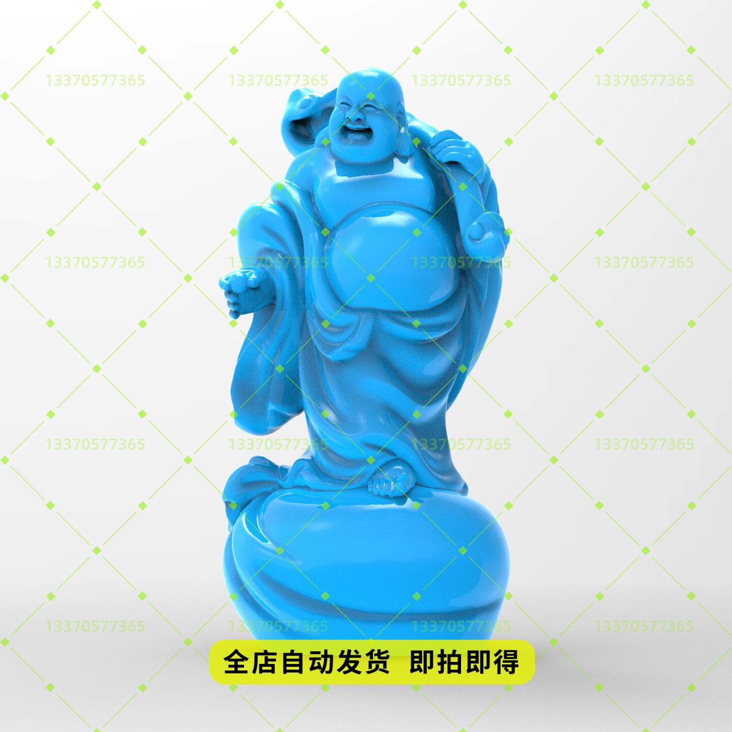精品如意佛圆雕图3D打印模型精雕图