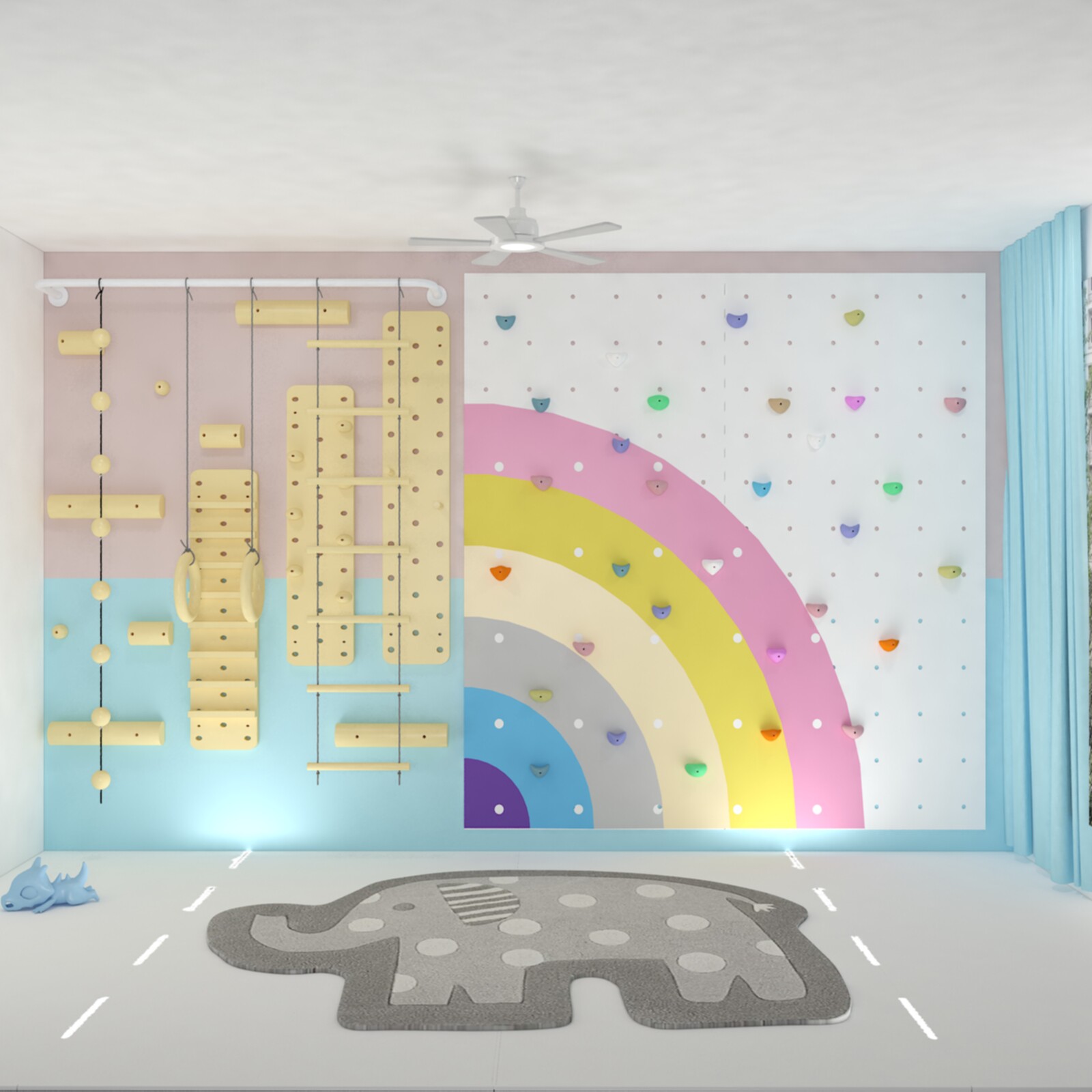 幼儿园体能馆健身房室内儿童攀岩墙攀爬墙感统训练器材木质攀岩墙