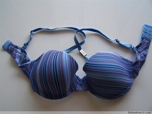 薄罩杯内衣75B 德国舒适柔软网纱条纹文胸 捡漏 库存清仓特价