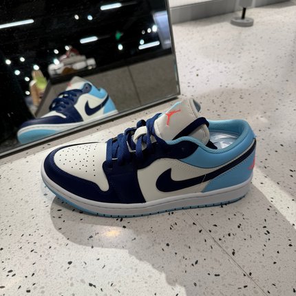 NIKE耐克 Air Jordan 1 AJ1白蓝男女百搭低帮篮球鞋 553558-149