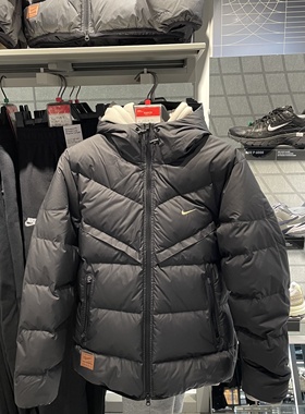 Nike耐克羽绒服男外套短款2024冬新款连帽保暖防风夹克HQ4183-010