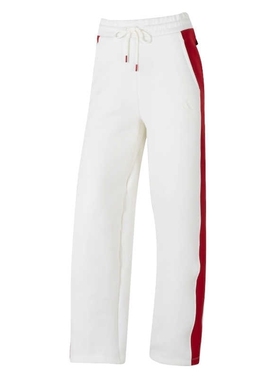 阿迪达斯女裤2025新年款拼接撞色运动裤休闲直筒长裤卫裤JZ1650