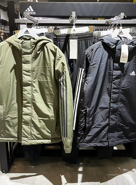 正品adidas/阿迪达斯新款男棉服夹克保暖运动连帽外套IP2535
