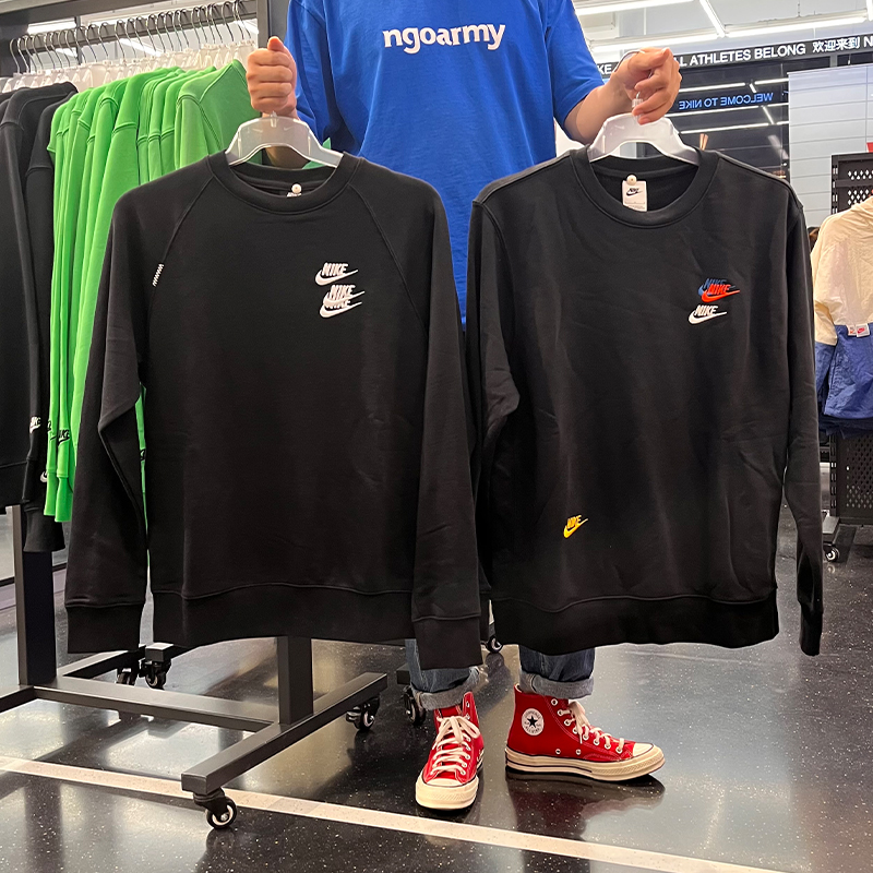 Nike/耐克男子2022新款多勾刺绣透气运动休闲套头卫衣DJ6915-010