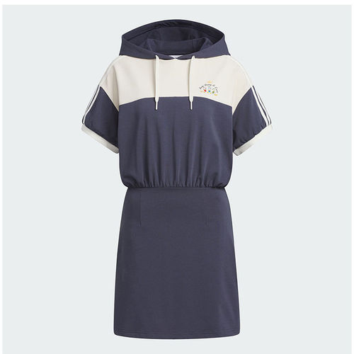 Adidas/阿迪达斯女子三叶草迪士尼运动休闲短袖连帽连衣裙 JP1436