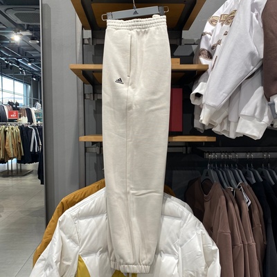 Adidas阿迪达斯男女长裤冬新款加绒保暖宽松束脚运动休闲裤IV7602