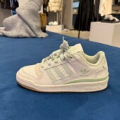 百搭耐磨休闲板鞋 Adidas阿迪达斯三叶草FORUM白绿女款 时尚 JR0475