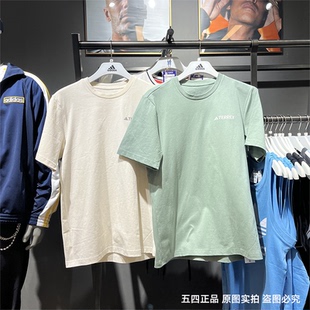 正品Adidas/阿迪达斯男子夏季新款圆领印花休闲运动短袖T恤IS0287
