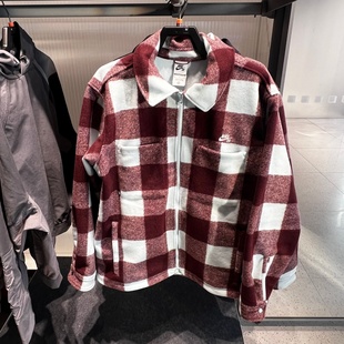 NIKE/耐克男子26春季新款格纹保暖休闲翻领夹克外套 HV1422-474