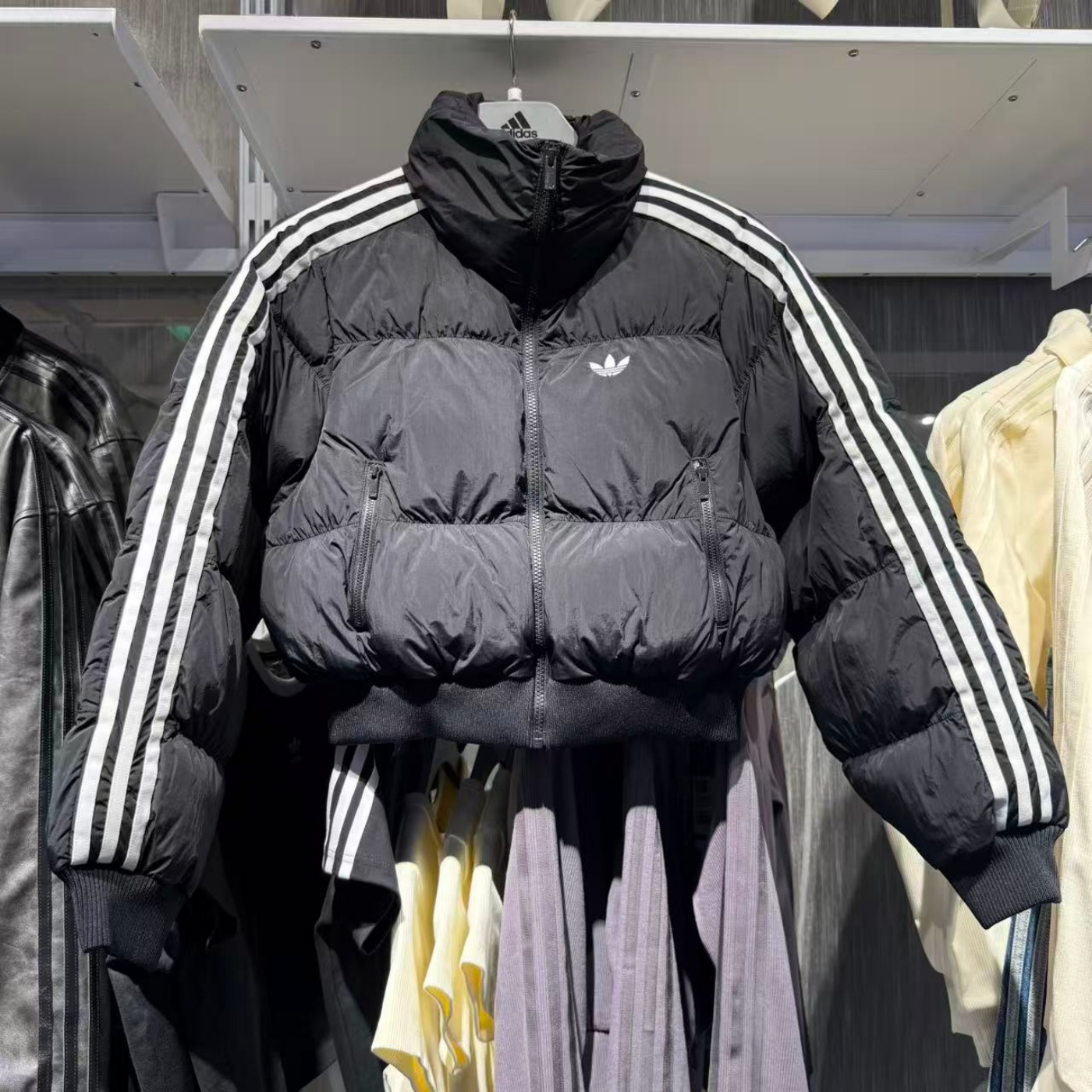 Adidas阿迪达斯三叶草25秋冬新款女子运动休闲保暖棉服外套JX2970