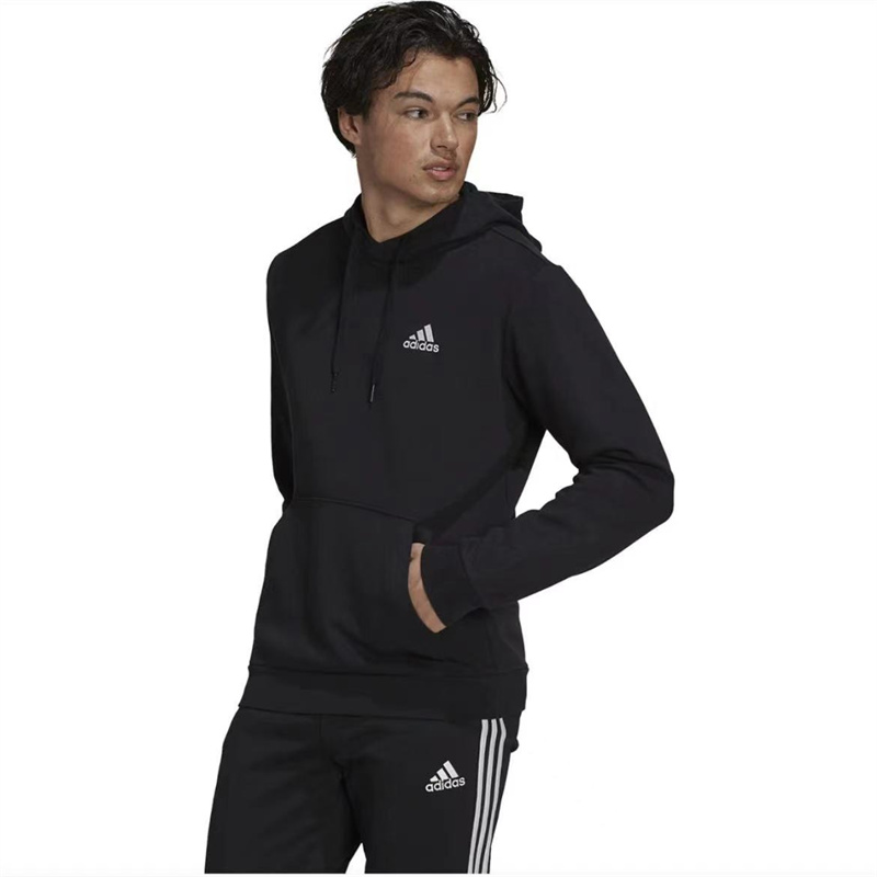 正品Adidas/阿迪达斯男子简约加绒休闲运动连帽套头衫卫衣 GV5294