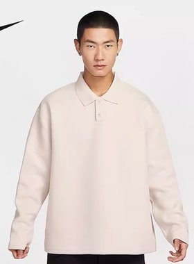 Nike耐克男子翻领长袖上衣2024秋新款宽松针织套头卫衣FZ7571-104