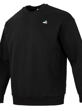 PUMA彪马男装2024秋季新款透气圆领保暖休闲卫衣套头衫628144