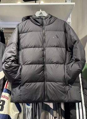 Adidas阿迪达斯男子保暖羽绒服冬户外运动防风连帽鸭绒外套KC2478