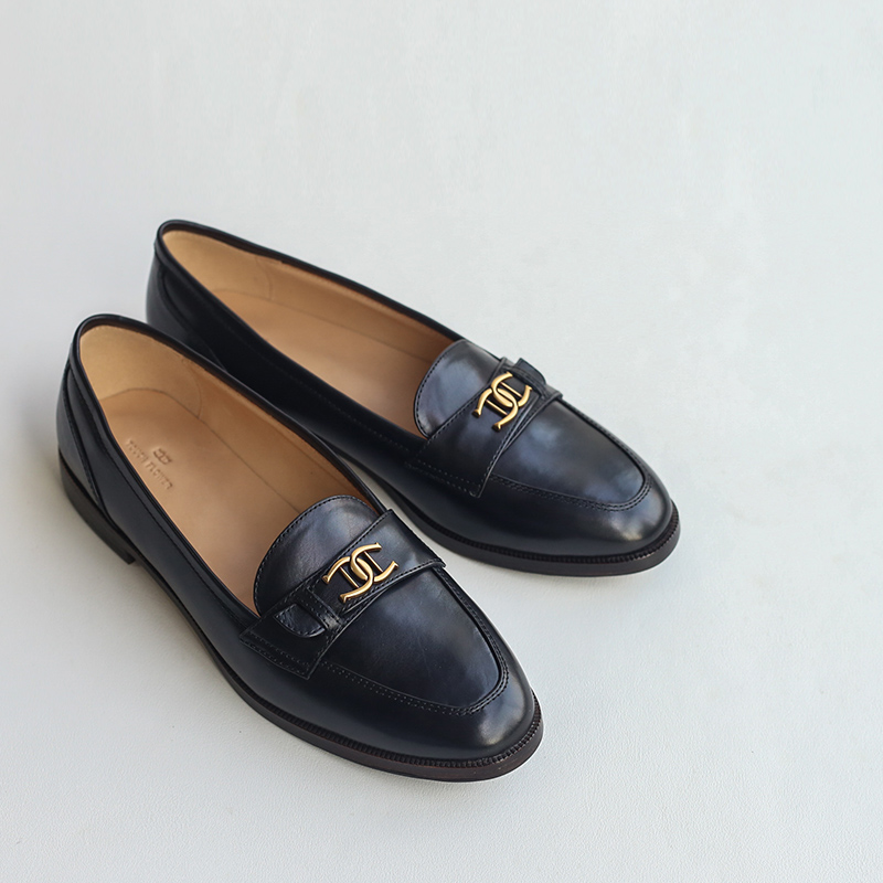 花边女低跟乐福鞋复古厚底