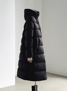 日系简约连帽A字廓版羽绒服保暖