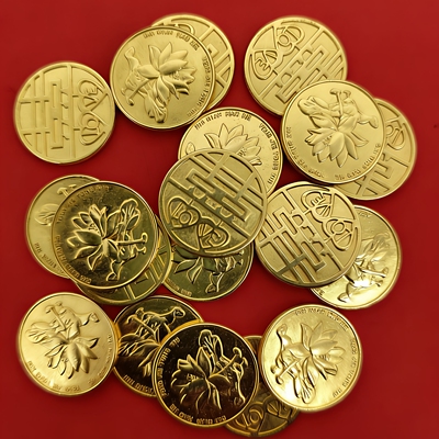 硬币喜字贴五毛代替品铝合金金币
