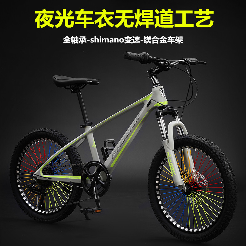 凤凰镁合金男女山地车反光无膜标