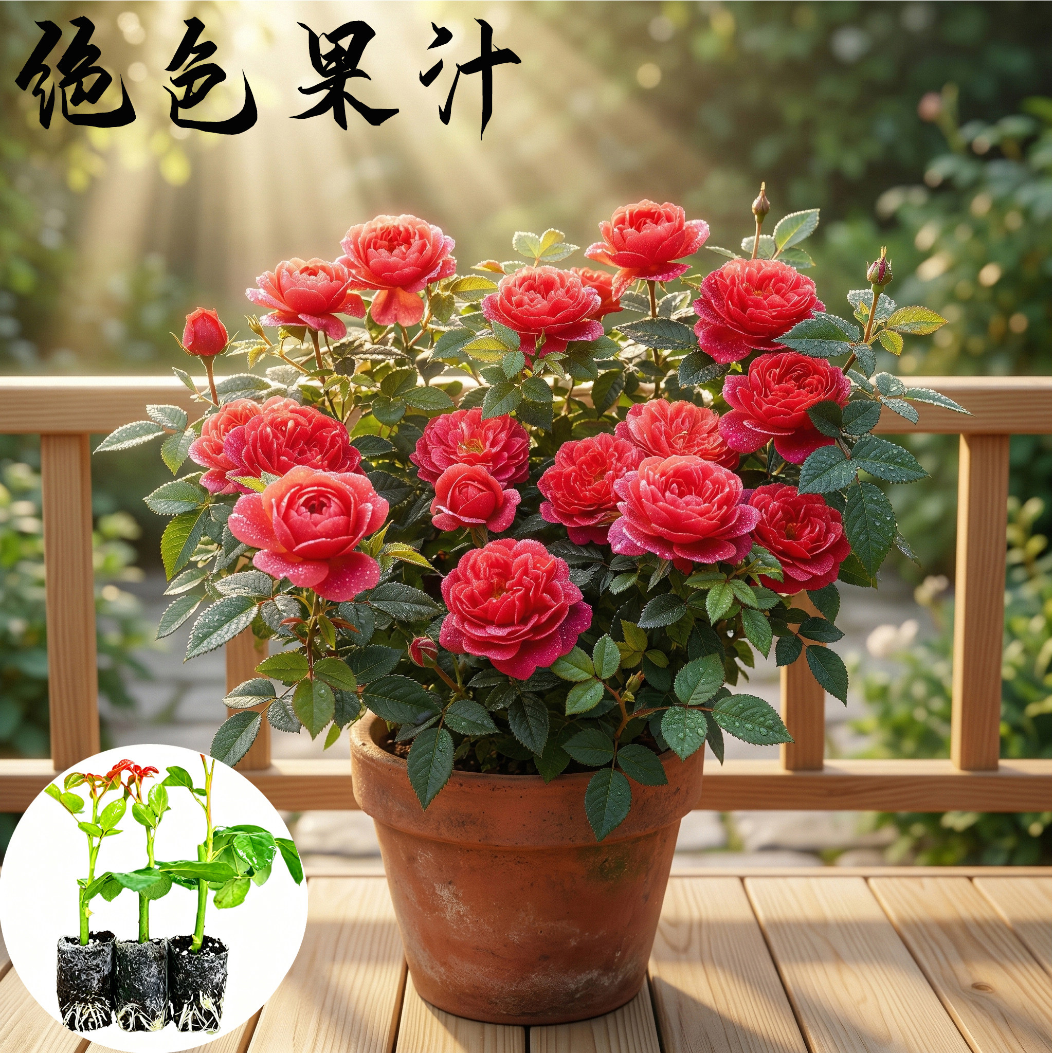 绝色果汁月季花苗小苗大花浓香品种月季苗阳台庭院绿植盆栽花花卉