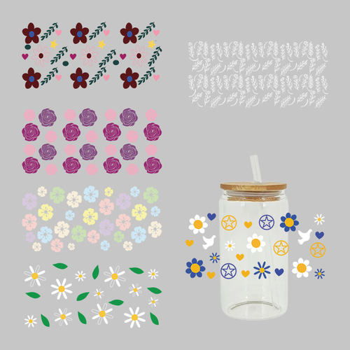 新款卡通印花热转印杯贴水晶标 logo图案 23cmX11cm现货批发D412