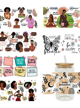 新款卡通印花热转印杯贴 logo图案 23cmX11cm现货批发D12201