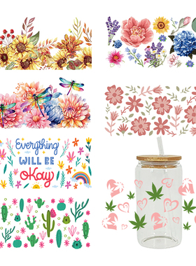 新款卡通印花热转印杯贴水晶标 logo图案 23cmX11cm现货批发D8600