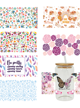 新款卡通印花热转印杯贴 logo图案 23cmX11cm现货批发D9142