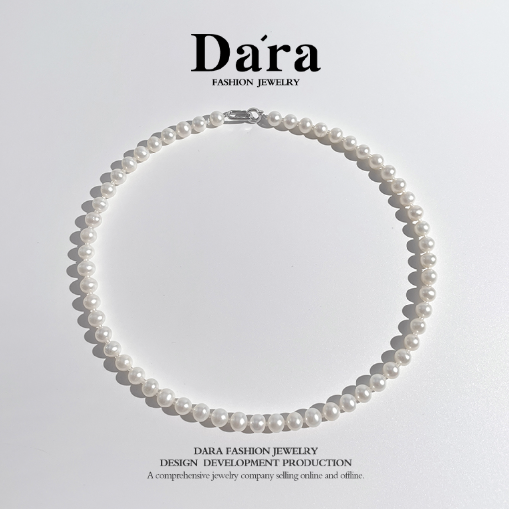 Dara/戴拉高货吉尔德无核西子7-8m正圆极光淡水珍珠项链妈妈链