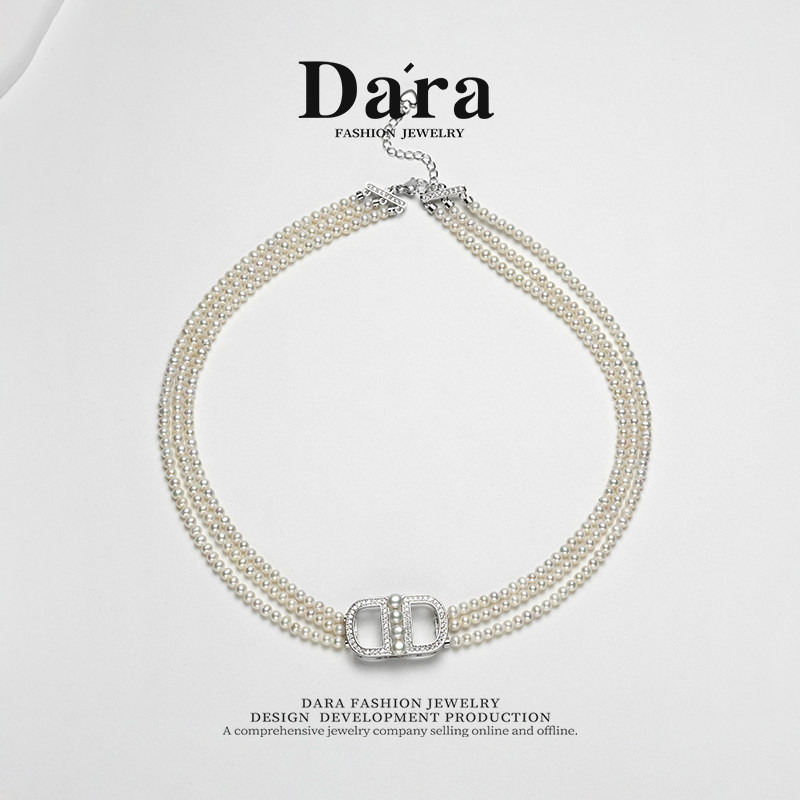 Dara/戴拉3-4mm圆形多层淡水珍珠项链