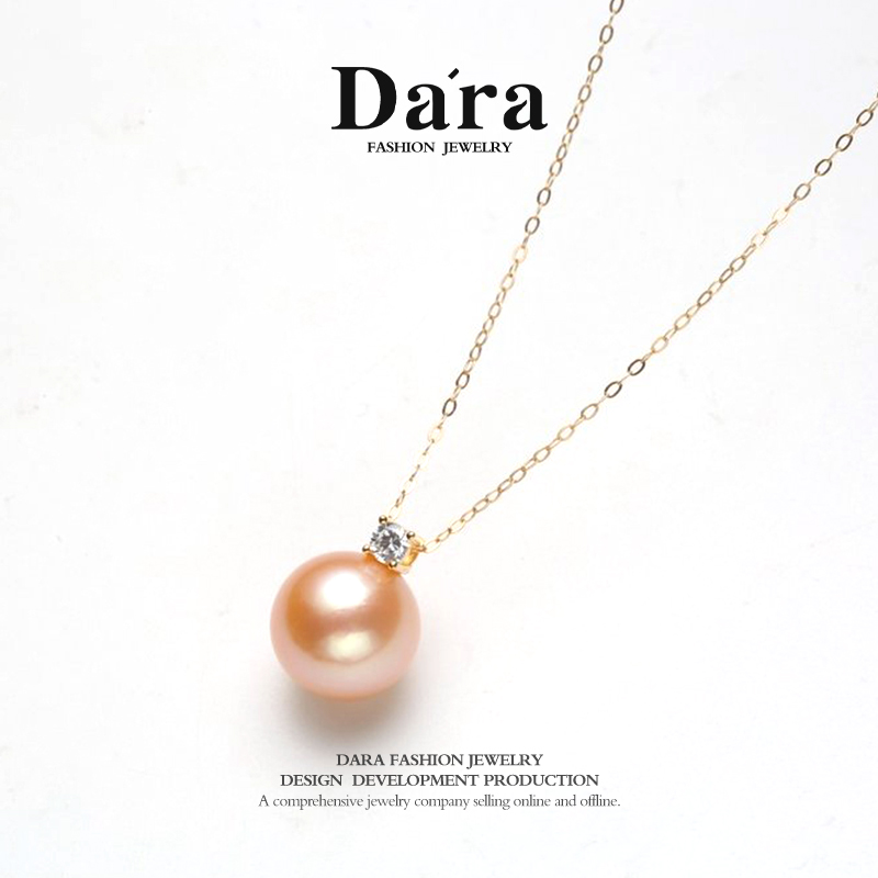 Dara/戴拉S925淡水中国红有核11-12mm珍珠吊坠赠针式合金链