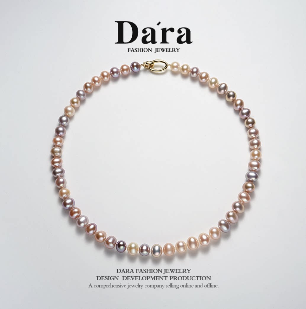 Dara/戴拉7-8mm无核混彩淡水珍珠项链