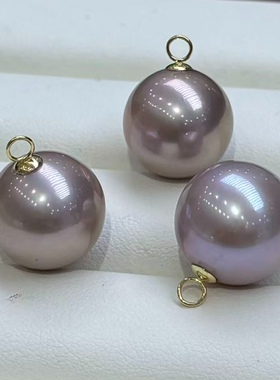 Dara/戴拉18K金 14-15mm正圆极强光 特选曼塔 淡水珍珠吊坠发一个