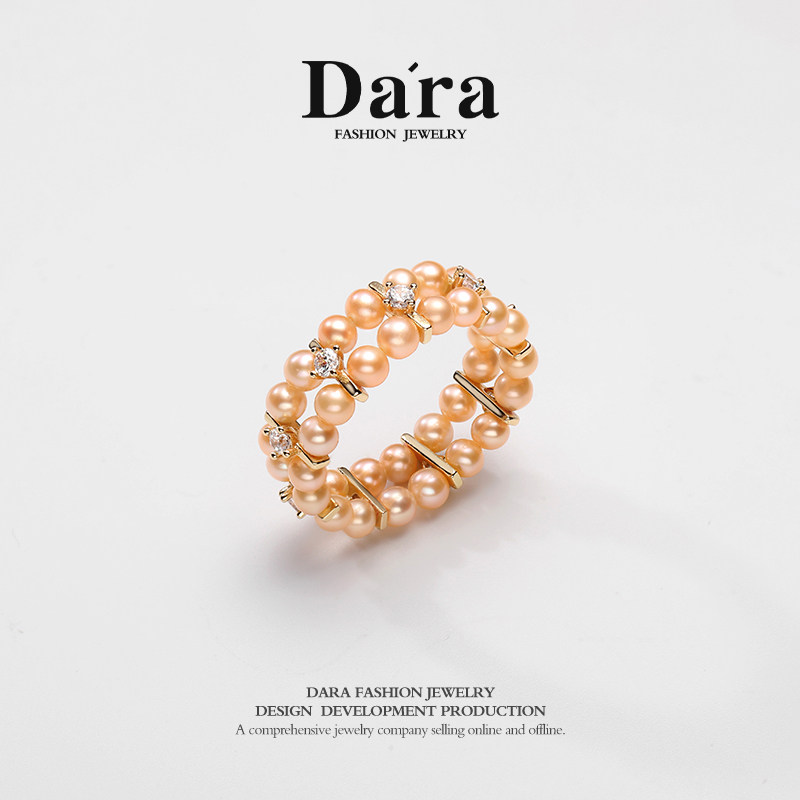 Dara/戴拉中国红正圆强光淡水小珍珠戒指女3-4mm弹力绳指环新款,珠宝/钻石/翡翠,手饰,淘宝优惠券,粉丝福利购,淘宝优惠卷