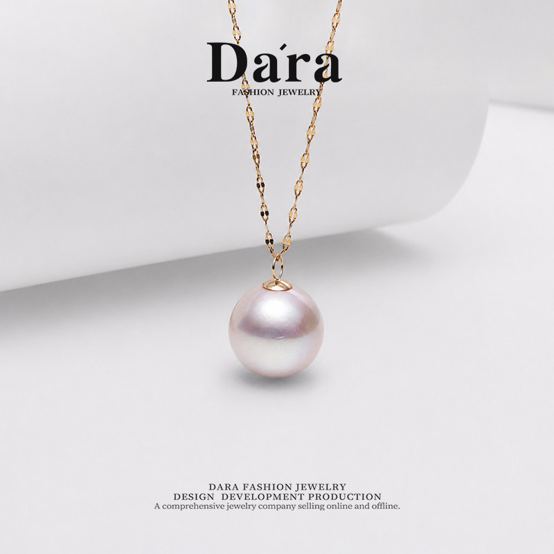 Dara/戴拉18K金近正圆15-16mm淡水珍珠吊坠简约百搭高级感项链