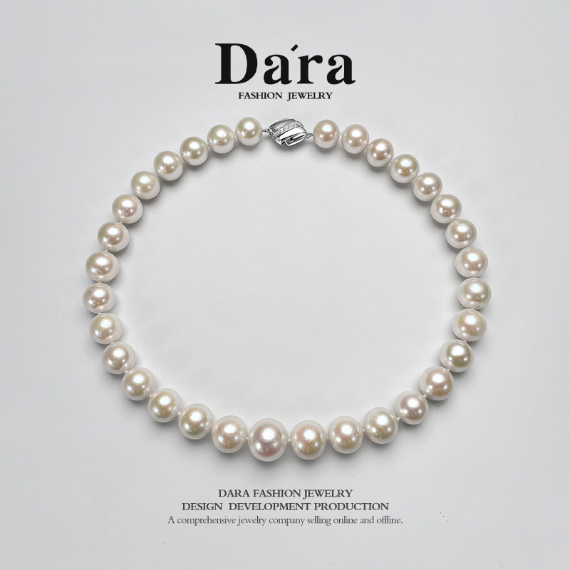 Dara/戴拉 高货西子大白 12-16mm正圆极强光淡水珍珠项链吉尔德