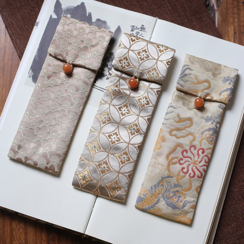 织锦花香筒布包香具香管保护袋