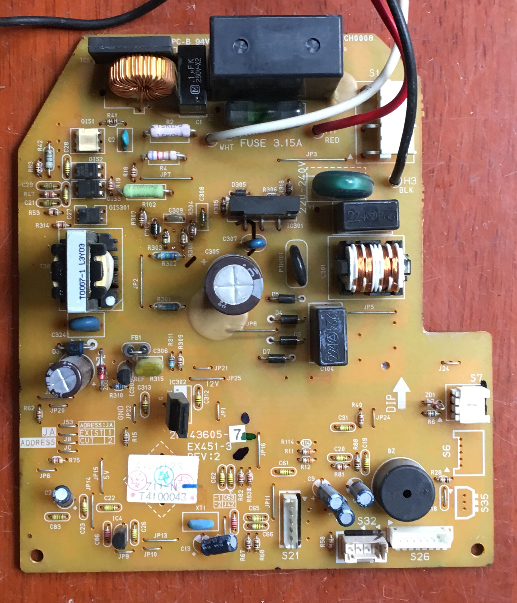 适用大金空调风管机电脑板2P043605-7  EX451-3 REV2已测试