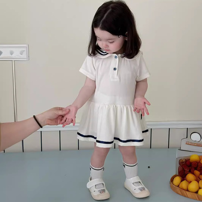 2025年新款女童短袖公主裙中长款小女孩夏季裙子婴幼儿半袖连衣裙