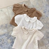 女童打底衫 婴幼儿宝宝1 3岁上衣可爱短袖 娃娃衫 T恤6个月衣服 夏季