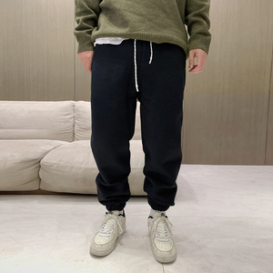 Hello鸡爷 冬季男士纯色抽绳加绒加厚运动裤保暖宽松束脚卫裤小脚