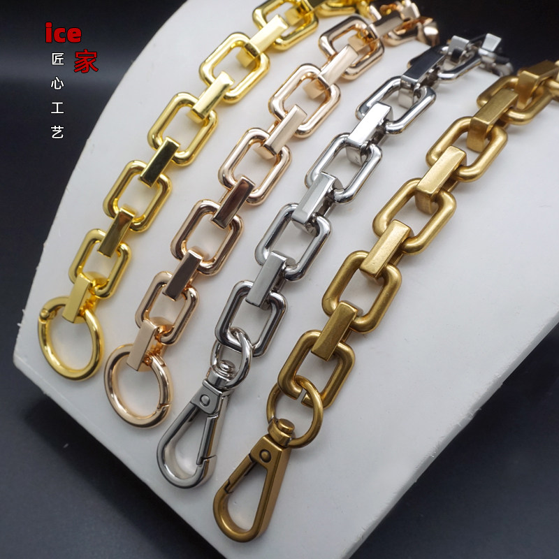 高档合金方形链条单买金属包带链子斜挎腋下背手提包带配件装饰链